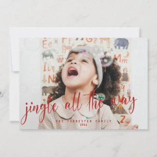Cartes Pour Fêtes Annuelles Jingle All Way Red Script Photo