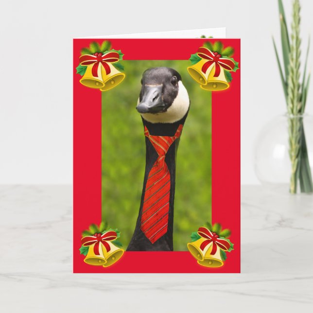 Cartes Pour Fêtes Annuelles Jingle Bell Goose Noël (Devant)