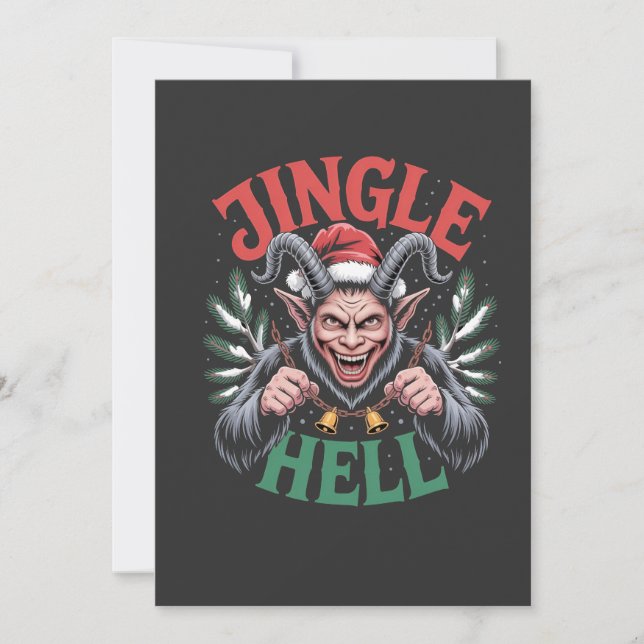 Cartes Pour Fêtes Annuelles Jingle Enfer Noël Krampus Evil Noël (Devant)