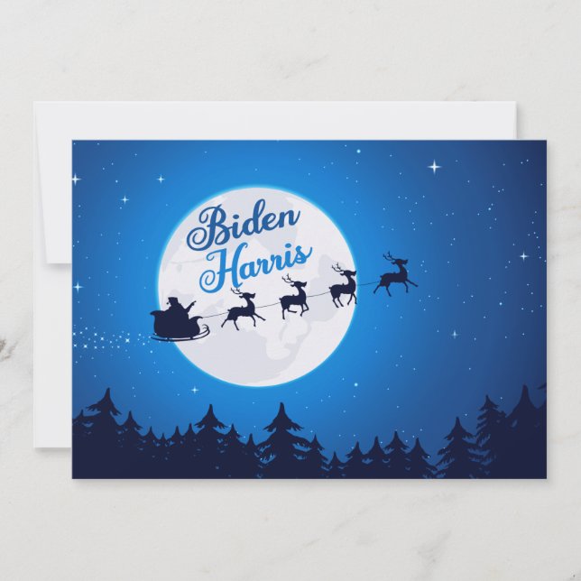 Cartes Pour Fêtes Annuelles Joe Biden Kamala Harris Démocrate Père Noël Noël (Devant)