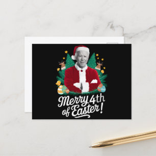 Cartes Pour Fêtes Annuelles Joe Biden Noël Santa Joyeux 4ème de Pâques Xmas