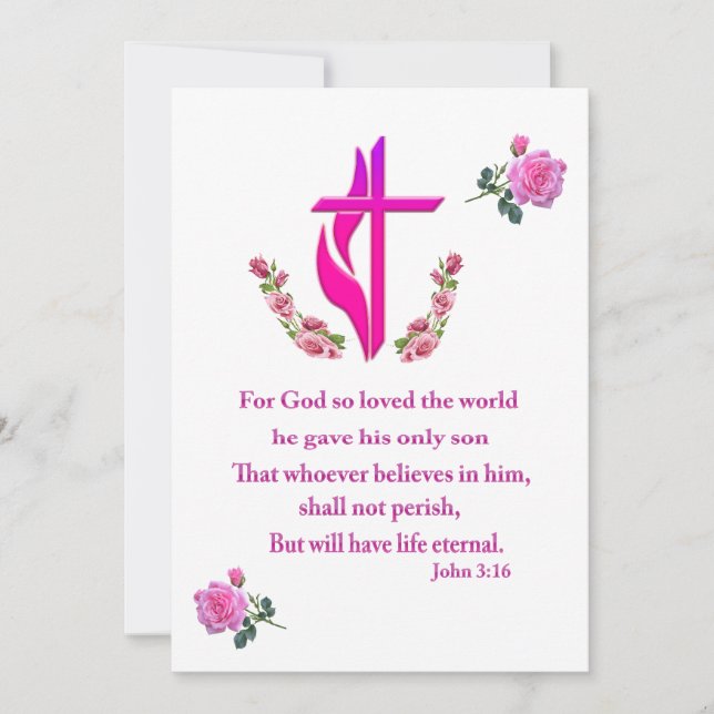 Cartes Pour Fêtes Annuelles John 3:16 (Devant)
