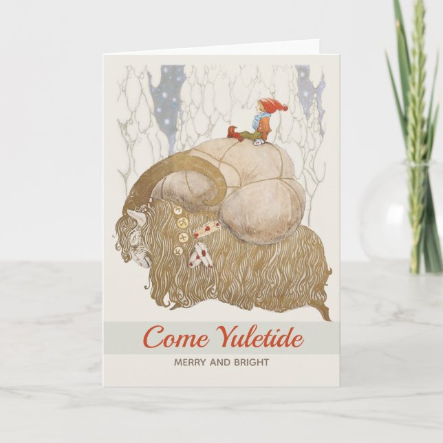 Cartes Pour Fêtes Annuelles John Bauer Come Yuletide Yule chèvre Julbocken (Devant)