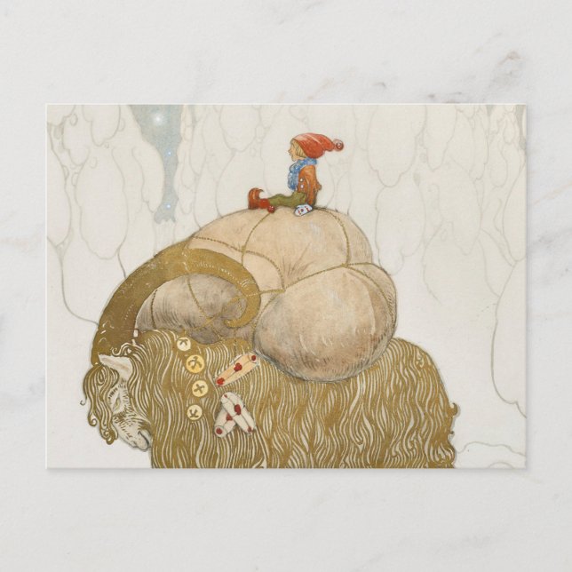 Cartes Pour Fêtes Annuelles John Bauer - la chèvre de Noël (Devant)