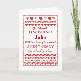 Cartes Pour Fêtes Annuelles John Coeurs Heureuses Saintes-Valentin Coeurs Coeu