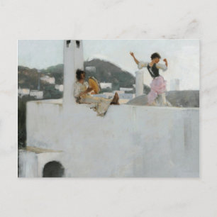 Cartes Pour Fêtes Annuelles John Singer Sargent - Capri Girl Sur Un Toit