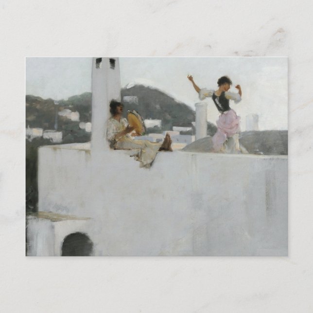 Cartes Pour Fêtes Annuelles John Singer Sargent - Capri Girl Sur Un Toit (Devant)