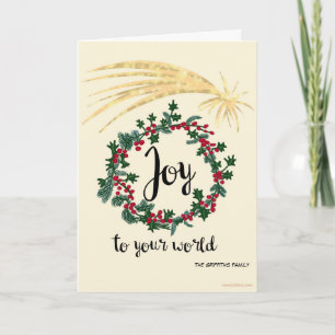 Cartes Pour Fêtes Annuelles Joie à votre monde. Personnalisable