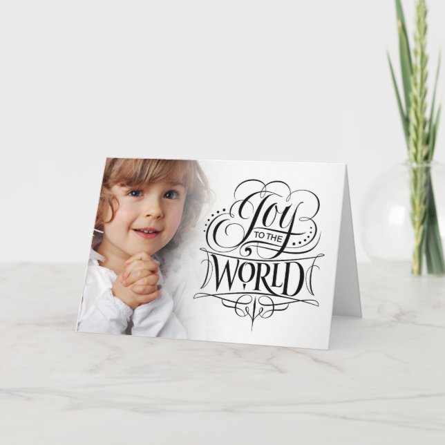 Cartes Pour Fêtes Annuelles Joie au monde Calligraphie de Noël religieuse (Devant)