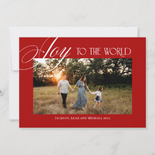 Cartes Pour Fêtes Annuelles Joie au monde de Noël design rouge