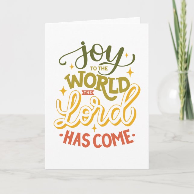 Cartes Pour Fêtes Annuelles Joie au monde le Seigneur est venu. Holi de Noël (Devant)