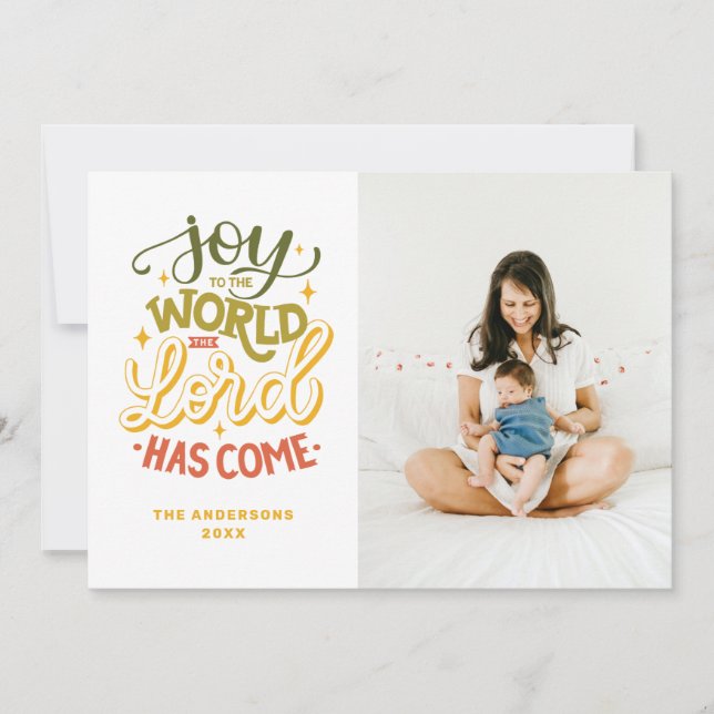 Cartes Pour Fêtes Annuelles Joie au monde le Seigneur est venu. Noël (Devant)