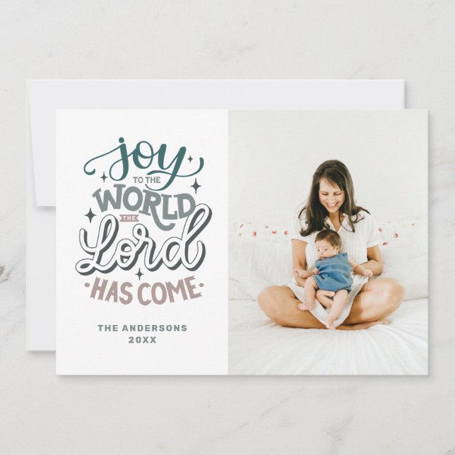 Cartes Pour Fêtes Annuelles Joie au monde le Seigneur est venu. Noël (Devant)