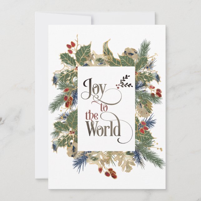 Cartes Pour Fêtes Annuelles Joie au monde Noël Carol Elegant Appartement (Devant)