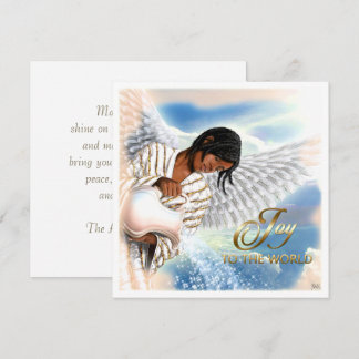 Cartes Pour Fêtes Annuelles Joie au monde. Noël de l'Ange Africain-Américain