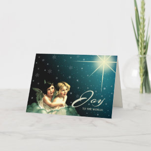 Cartes Pour Fêtes Annuelles Joie au monde. Noël des anges vintages