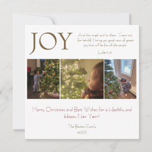 Cartes Pour Fêtes Annuelles Joie Bible Religieuse Verse Moderne Simple Noël
