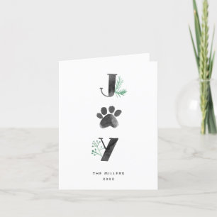 Cartes Pour Fêtes Annuelles Joie Botanique Empreinte de Patte Noël pour Anim