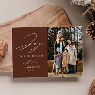 Cartes Pour Fêtes Annuelles Joie Brown moderne au monde Photo