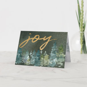 Cartes Pour Fêtes Annuelles Joie Custom Family Photo Green Forest Noël