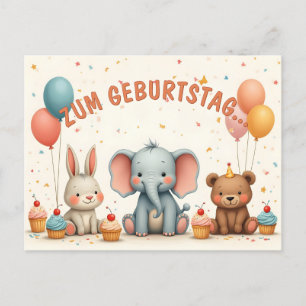 Cartes Pour Fêtes Annuelles Joie d'anniversaire avec des amis animaux