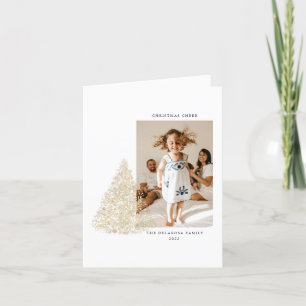 Cartes Pour Fêtes Annuelles Joie de Noël en or deux photos