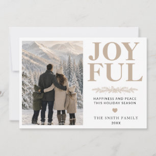 Cartes Pour Fêtes Annuelles Joie de Noël minimaliste moderne en photo de famil