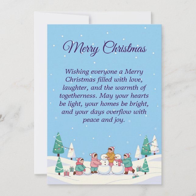 Cartes Pour Fêtes Annuelles Joie de Noël pour tous (Devant)