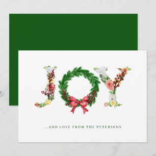 Cartes Pour Fêtes Annuelles joie de Noël simple élégance traditionnelle vacanc