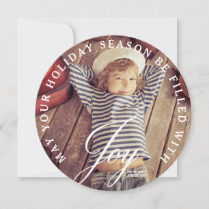 Cartes Pour Fêtes Annuelles Joie de vacances   Round Modern Joyeux Noël