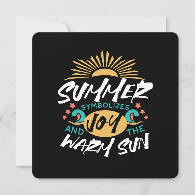 Cartes Pour Fêtes Annuelles Joie d'été - Soleil chaud et bonheur (Devant)