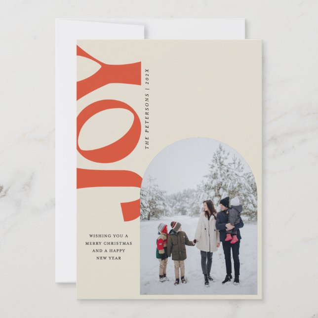Cartes Pour Fêtes Annuelles Joie dorée (Devant)