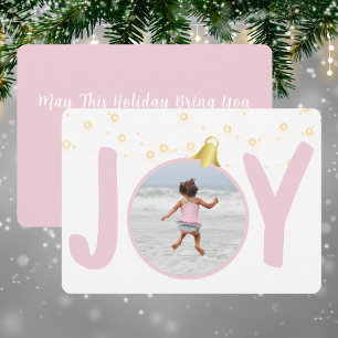 Cartes Pour Fêtes Annuelles Joie En Bébé rose unique photo Noël