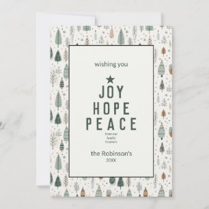 Cartes Pour Fêtes Annuelles Joie Espoir Paix Nom de Famille Noël