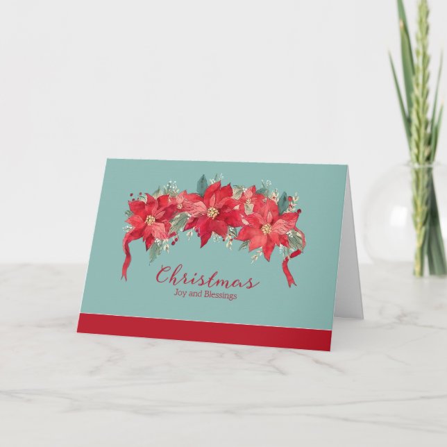 Cartes Pour Fêtes Annuelles Joie et Bénédictions à Noël, Religieux (Devant)