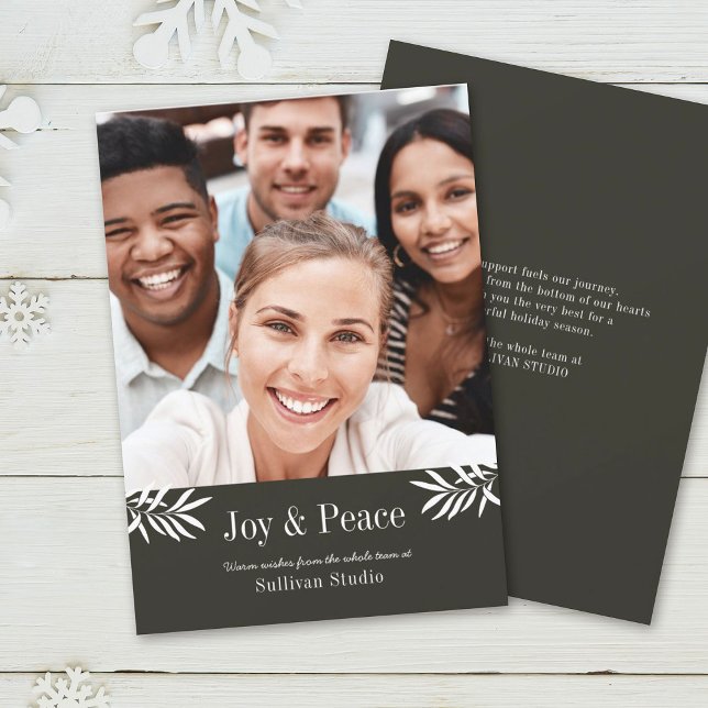 Cartes Pour Fêtes Annuelles JOIE ET PAIX Moderne Simple Photo Business (Créateur téléchargé)