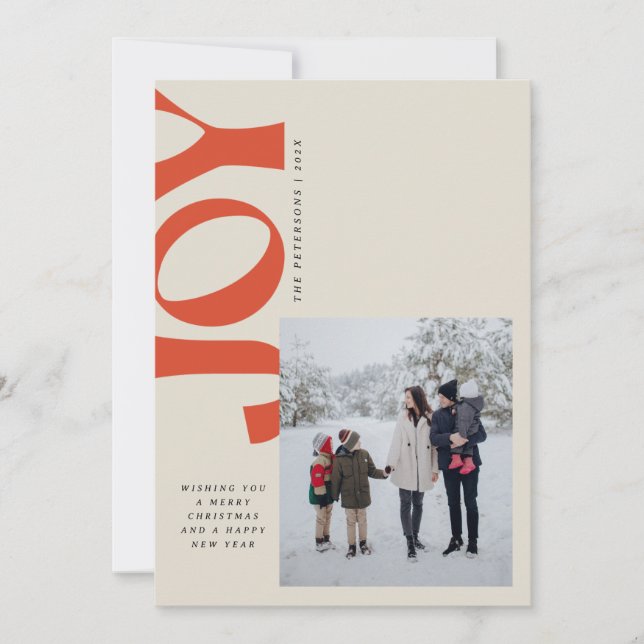 Cartes Pour Fêtes Annuelles Joie inclinée (Devant)