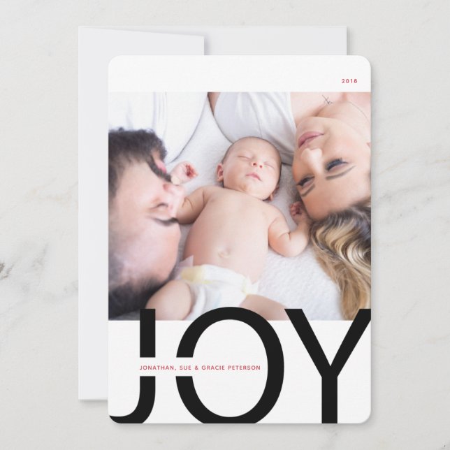 Cartes Pour Fêtes Annuelles Joie moderne (Devant)
