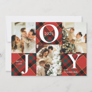 Cartes Pour Fêtes Annuelles Joie moderne branchée Noël photo rouge et verte