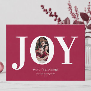 Cartes Pour Fêtes Annuelles Joie Moderne Photo de Famille Personnalisée Noël