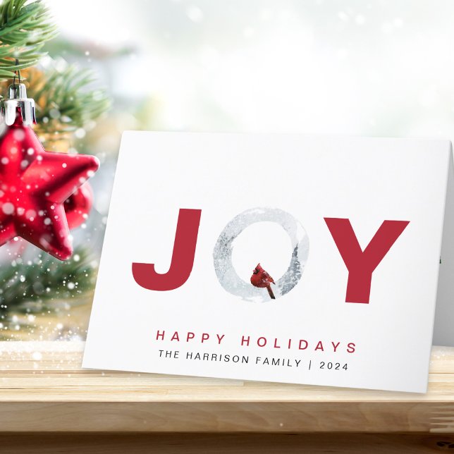 Cartes Pour Fêtes Annuelles Joie moderne Photo Noël (Créateur téléchargé)