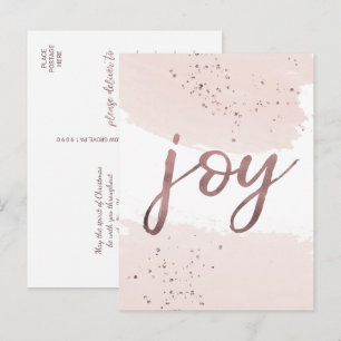Cartes Pour Fêtes Annuelles Joie Noël d'or Rose