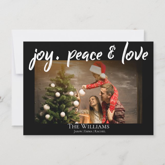 Cartes Pour Fêtes Annuelles Joie Paix Et Amour | Photo | Noël (Devant)