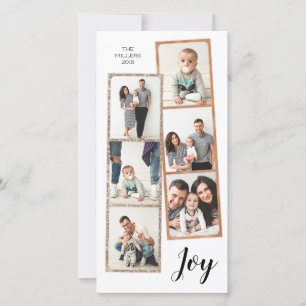 Cartes Pour Fêtes Annuelles Joie Photo Booth Film Strip Collage Vacances