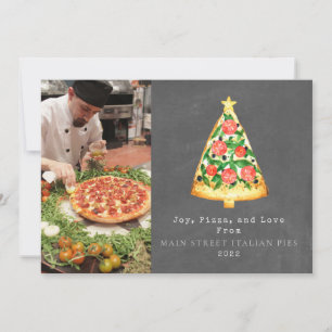 Cartes Pour Fêtes Annuelles Joie Pizza Amour Noël Tableau Noir Photo Italien