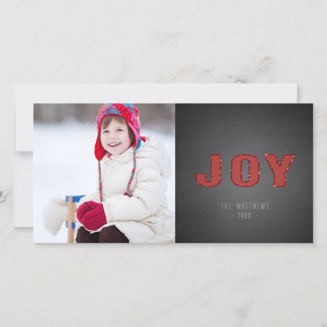 Cartes Pour Fêtes Annuelles Joie rouge de salutation des vacances | de photo (Devant)