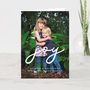 Cartes Pour Fêtes Annuelles Joie simple police blanche