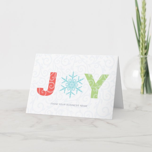 Cartes Pour Fêtes Annuelles Joie Snowflake Moderne Entreprise Vacances (Devant)