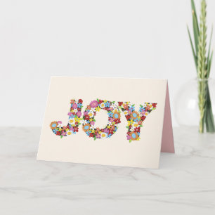 Cartes Pour Fêtes Annuelles JOIE Whimsical Jardin de fleurs de printemps color