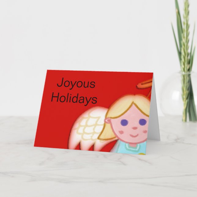 Cartes Pour Fêtes Annuelles Joli ange de Noël (Devant)